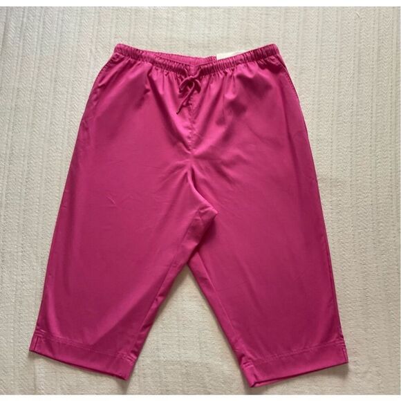 CORAL BAY Women’s 1X Pink Drawstring Capris - Picture 1 of 4